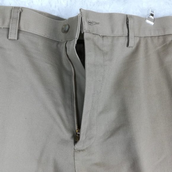 Dockers Mens Dress Pants Flat Front Classic Fit Stretch Waistband Brown 36x34 - Picture 6 of 15